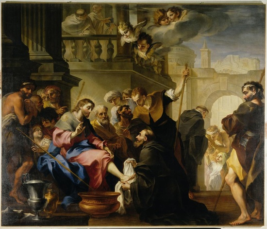 St. Augustine Washes the Feet of Jesus, 1708. Healing Power of walking